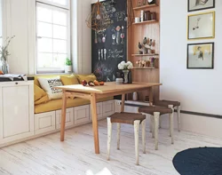 Bench in the kitchen in the interior