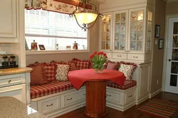Bench in the kitchen in the interior