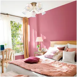 What colors does pink go with in a bedroom interior?