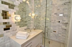 Tile wall design for small bathroom