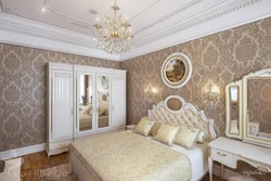 Bedroom interior with monograms