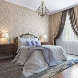 Bedroom interior with monograms