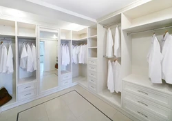 Dressing room design in white