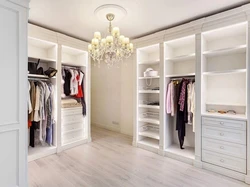 Dressing room design in white