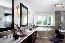 Bathroom Design With Corner Bathtub With Window