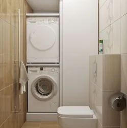 Washer and dryer in the bathroom interior