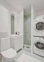 Yuyucu və quruducu ilə vanna otağı dizaynı
