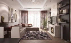 Photo of living rooms in a rectangular house