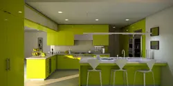 Light green kitchen interior