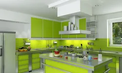 Light green kitchen interior