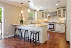 Corner kitchen with peninsula photo