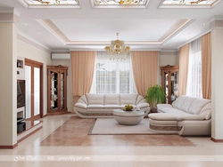 Photo Of A Living Room With Three Windows