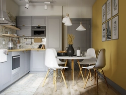 Painting the walls in the kitchen design in gray tones
