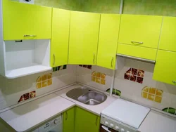 Corner small kitchen in Khrushchev 6 sq m photo