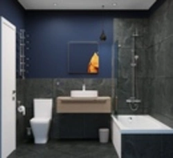 Bathroom design blue gray