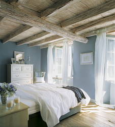 Beams in the bedroom interior
