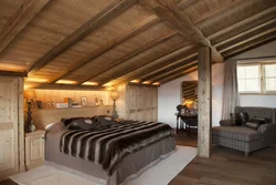 Beams in the bedroom interior