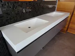 Sink In A Stone Countertop In A Bathroom Photo