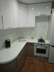 White gray corner kitchen photo