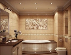 Bathroom tiles warm tone design