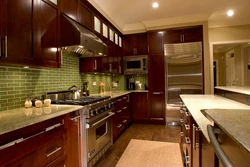 Kitchen Interior With Brown Furniture