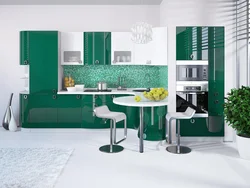 Emerald kitchen in the interior color combination