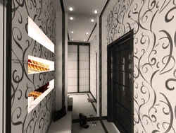 Wallpaper design in a dark hallway