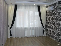 Tulle in the apartment in the living room photo