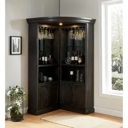 Corner sideboards for dishes in the living room photo