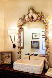 Seashells in the bathroom interior photo