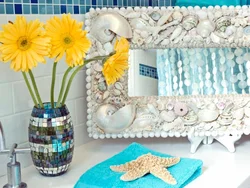 Seashells in the bathroom interior photo