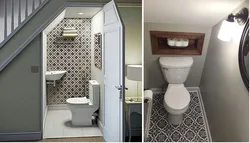 Bathroom design under the stairs photo