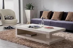 Coffee table in the living room interior