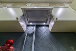 Kitchen interior with hood in the closet