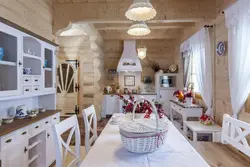 Living room wooden house in Provence style photo