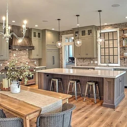 Photo of a designer kitchen in the house