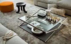 Table in the living room in a modern style photo