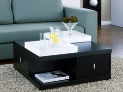 Table in the living room in a modern style photo