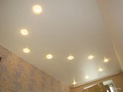 Spotlights in the bedroom interior