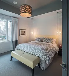 Spotlights in the bedroom interior