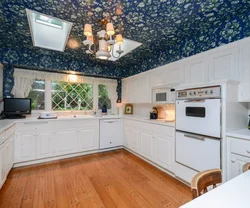 Wallpaper for kitchen ceiling photo design