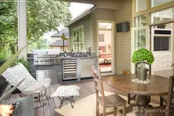 Design of a summer kitchen in the house