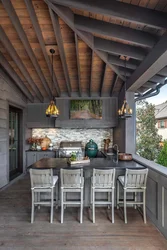 Design Of A Summer Kitchen In The House