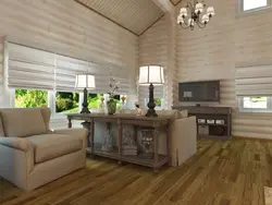 Living room interior from a blockhouse photo