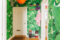 Wallpaper for hallway green photo