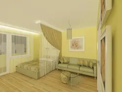 How to divide a room into a bedroom and a living room with a partition photo