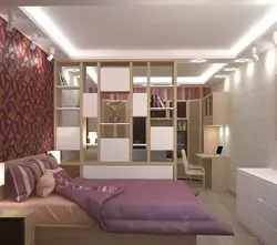 How to divide a room into a bedroom and a living room with a partition photo