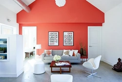 Coral Color In The Living Room Interior