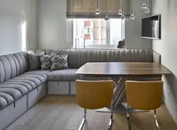 Corner sofa for the kitchen interior photo