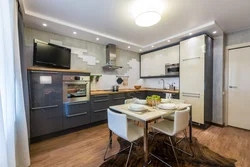 Kitchen living room design 36 sq.m. photo